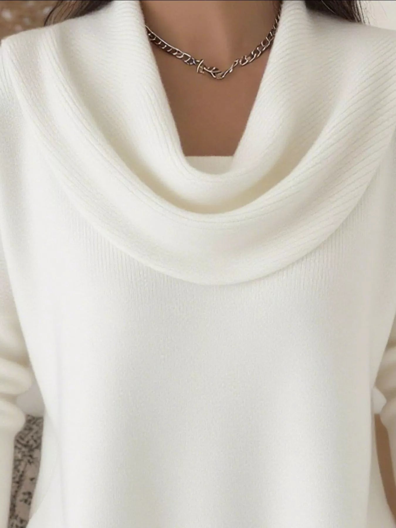 Sarah Express Women's Cowl Neck Solid Color Sweater Plus Size