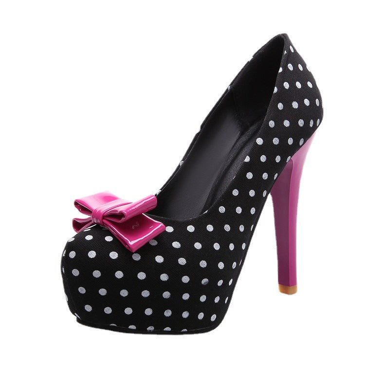 Sarah Express Bow Stiletto High Heels Pointed Toe Women's Dress Shoes