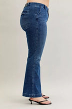 Sarah Express Women’s Plus Size Mid Rise Bootcut Jeans with Welt Pockets
