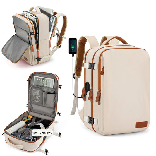 Sarah Express Men's Large Oxford Cloth Backpack – 36–55L Casual Travel Bag