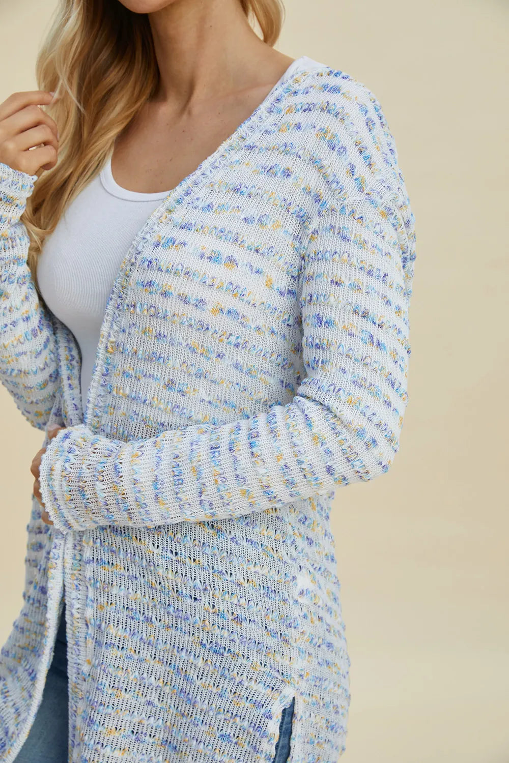 Sarah Express Women’s Plus Size Open Front Longline Cardigan Sweater
