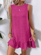 Sarah Express Ruffle Sleeveless Beach Dress Casual Summer Midi Dress