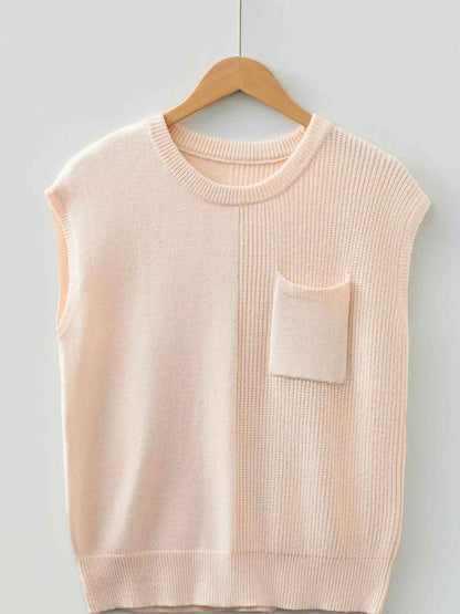 Sarah Express Women's Short Sleeve Knit Sweater with Pockets - Lightweight Summer Pullover Top