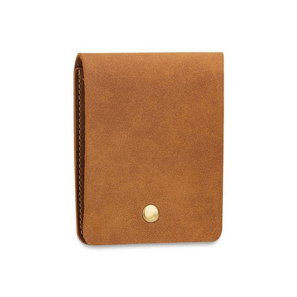 Sarah Express Women's Matte PU Leather Vintage Bi-Fold Compact Bag | Anti-Theft Wallet Purse Brown