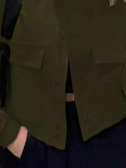 Sarah Express Women's Snap Down Long Sleeve Jacket Plus Size