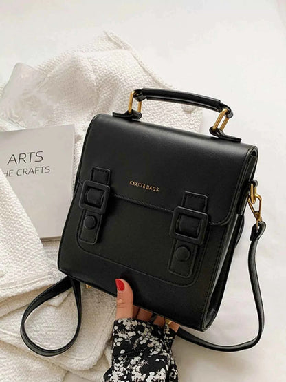 Double Buckle Square Backpack Bag