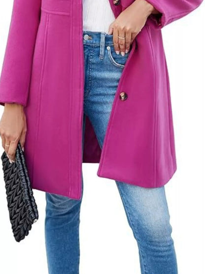 Sarah Express Women's Button-Down Wool Blend Coat