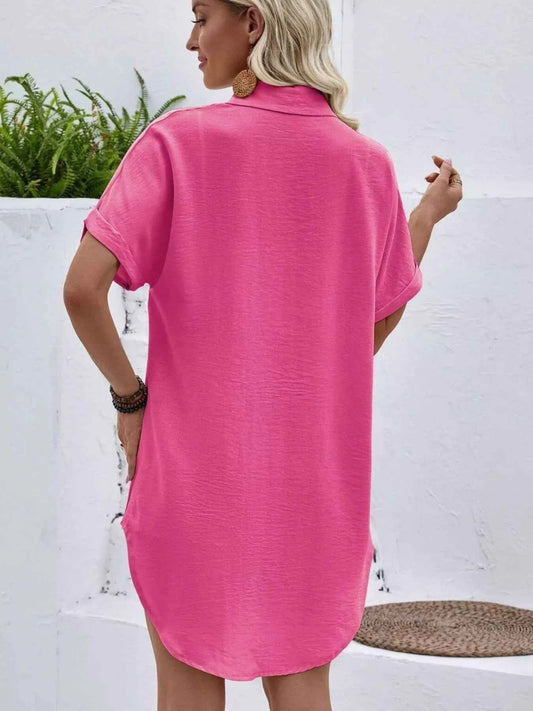 Relaxed Fit Button-Down Longline Shirt