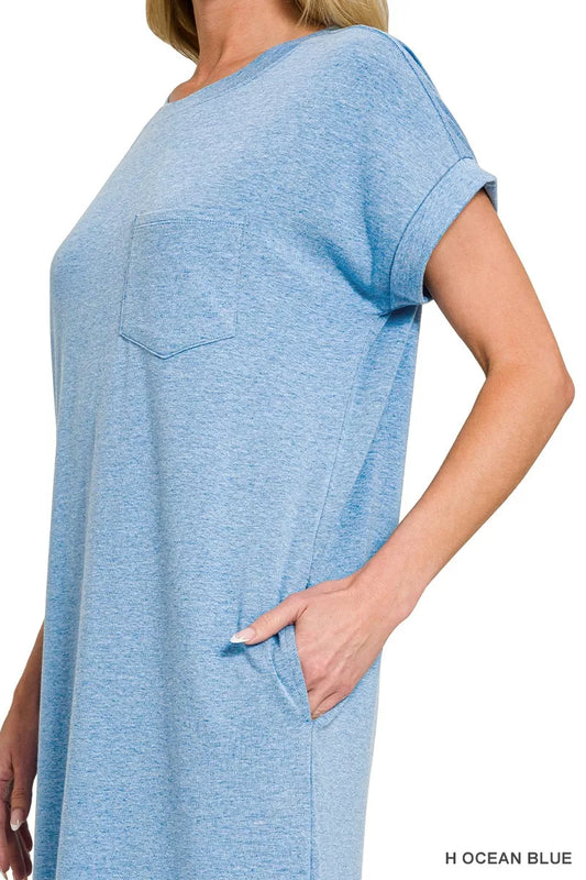 Sarah Express Women's Round Neck Short Sleeve Midi Dress