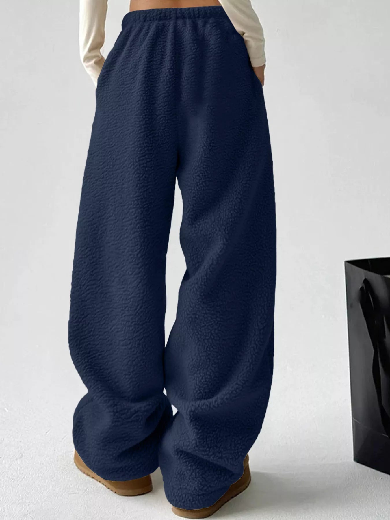 Sarah Express Women's Wide Leg Pants with Pockets - Plus Size High Waist Palazzo Trousers