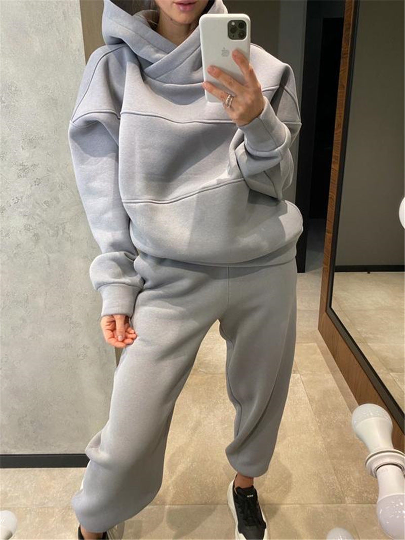 Sarah Express Women's Sweater Fleece & Pants Set - Casual Two-Piece Loungewear Tracksuit