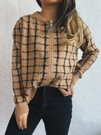 Sarah Express Women's Plaid Pattern Zip Up Cardigan