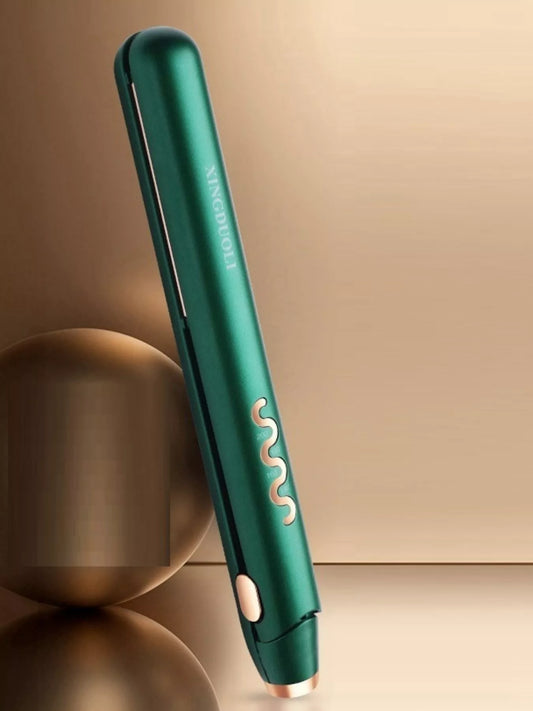 Sarah Express Portable Hair Straightener - 2-in-1 Curling and Straightening Iron for Travel Green