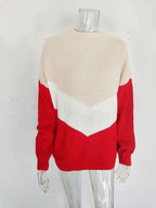 Sarah Express Tricolor Patchwork Knit Sweater Color Block Acrylic