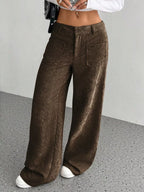 Sarah Express Women's Corduroy Wide Leg Pants