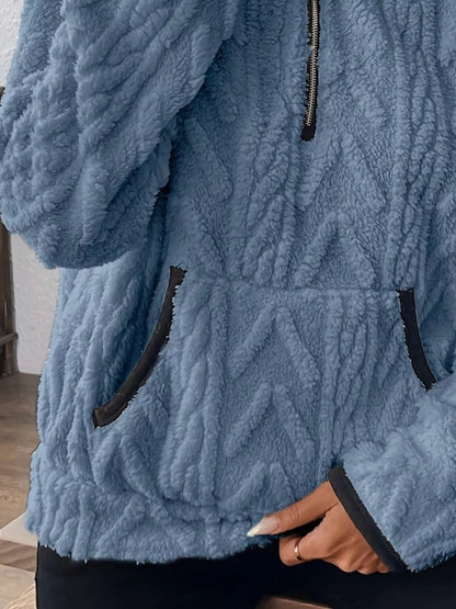 Sarah Express Women's Fleece Half Zip Sweatshirt Plus Size