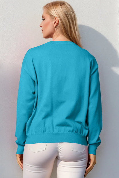 Sarah Express Women's Nutcracker Sequin Long Sleeve Sweater