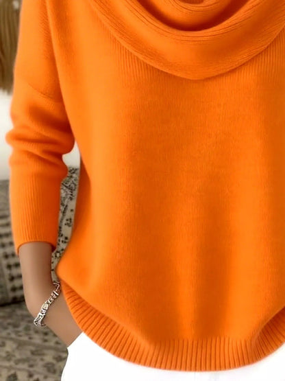 Sarah Express Women's Cowl Neck Solid Color Sweater Plus Size