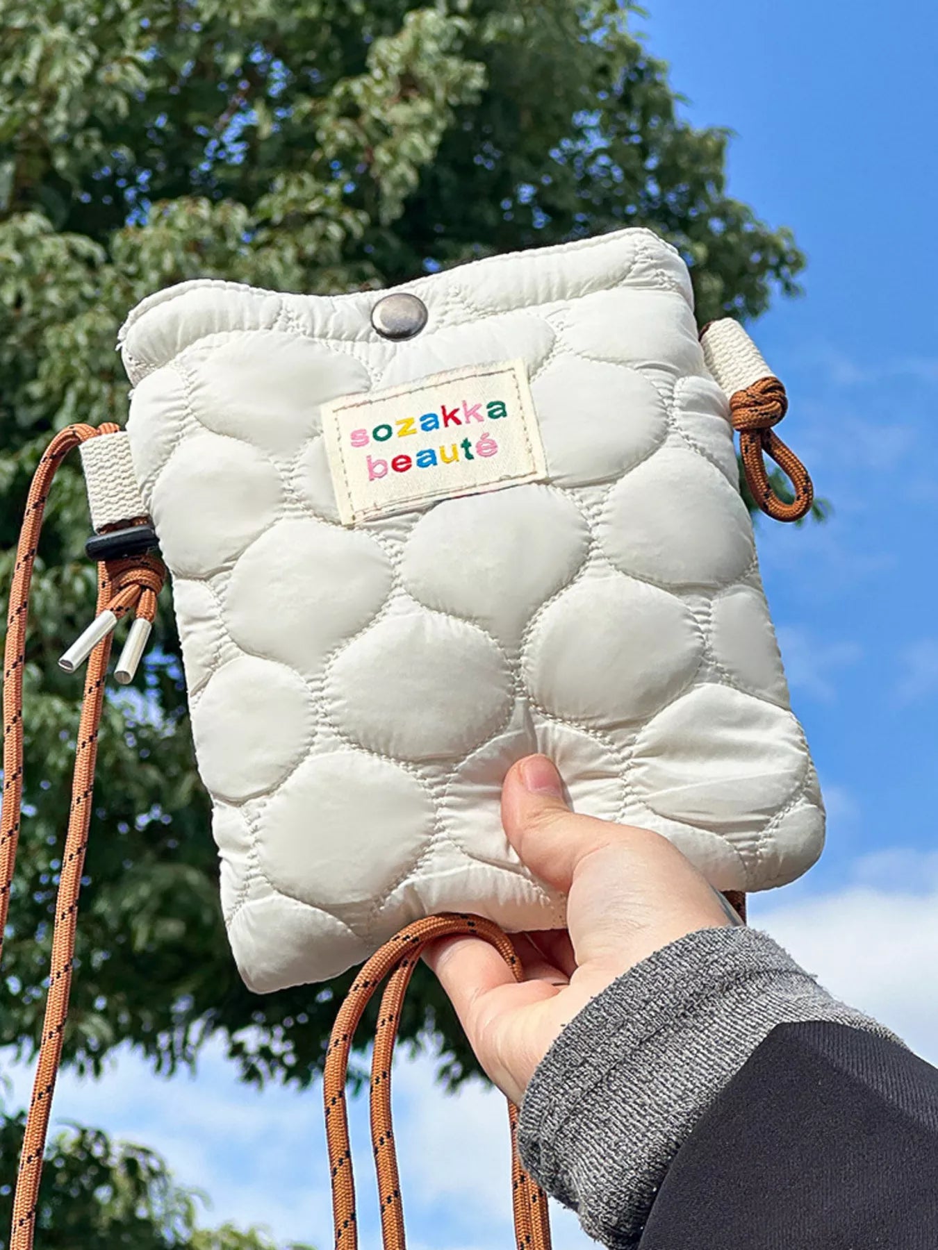 Sarah Express Women's Quilted Padded Crossbody Bag with Adjustable Strap