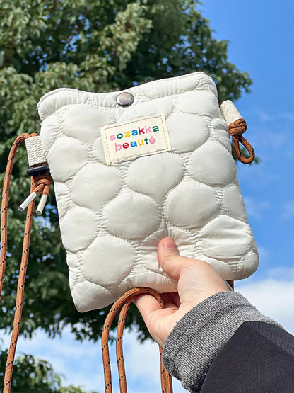 Sarah Express Women's Quilted Padded Crossbody Bag with Adjustable Strap