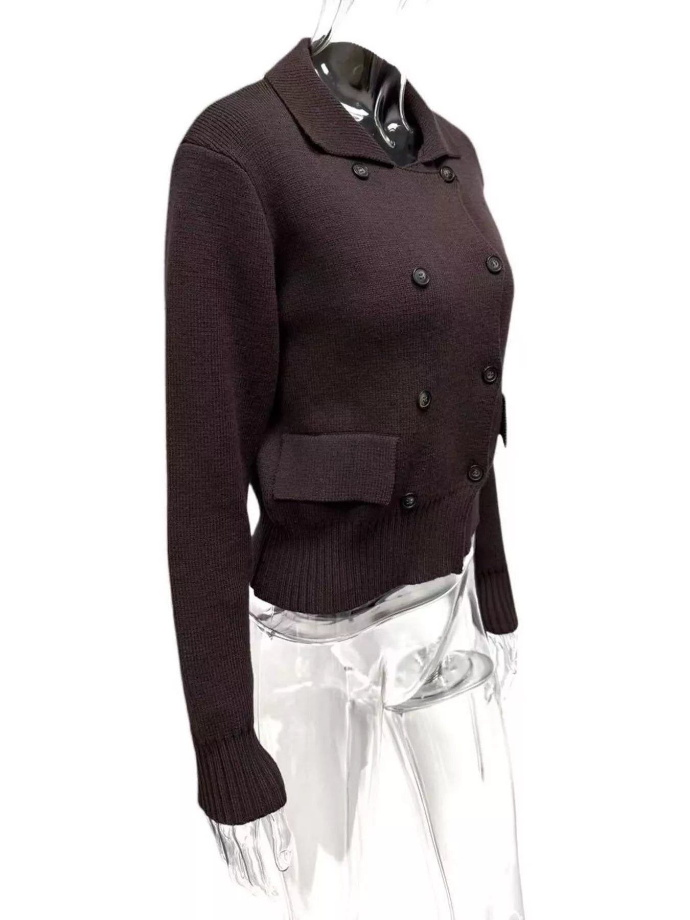 Sarah Express Women's Double-Breasted Knit Cardigan