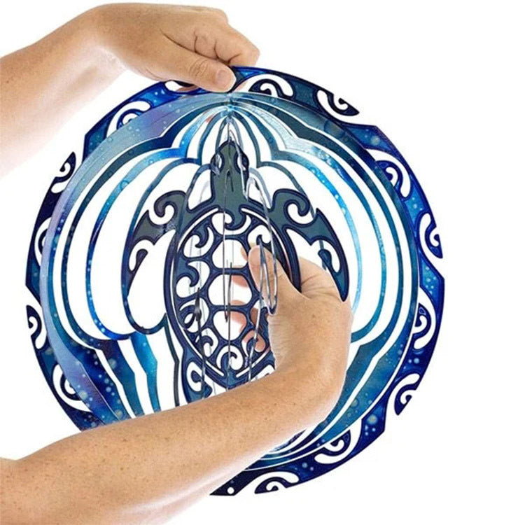 Sarah Express 3D Ocean Blue Sea Turtle Wind Spinner Chimes Garden Decoration