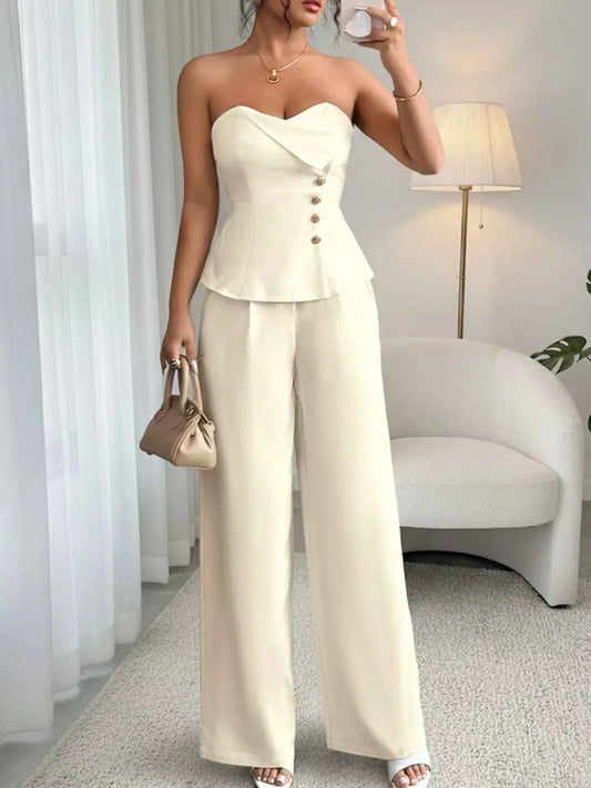 Sweetheart Neck Tube Top and PantsSet