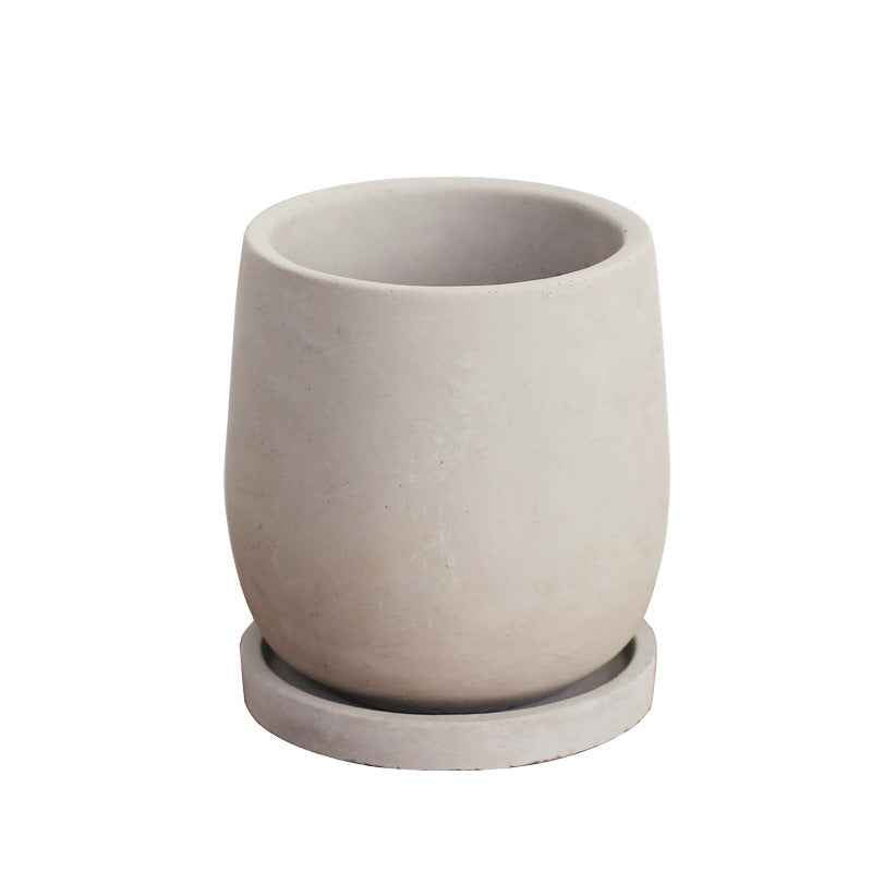 Sarah Express Round Cement Flower Pot - Desktop Planter for Home & Office 11cm