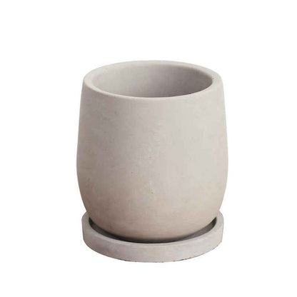 Sarah Express Round Cement Flower Pot - Desktop Planter for Home & Office 11cm