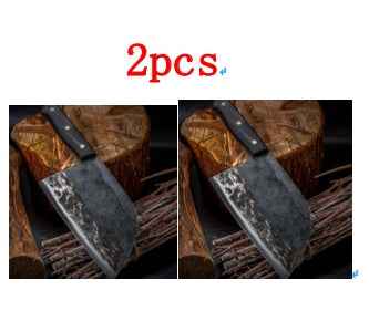 Sarah Express Premium Hand-Forged Stainless Steel Chef's Cleaver - Professional Kitchen Knife 2pcs