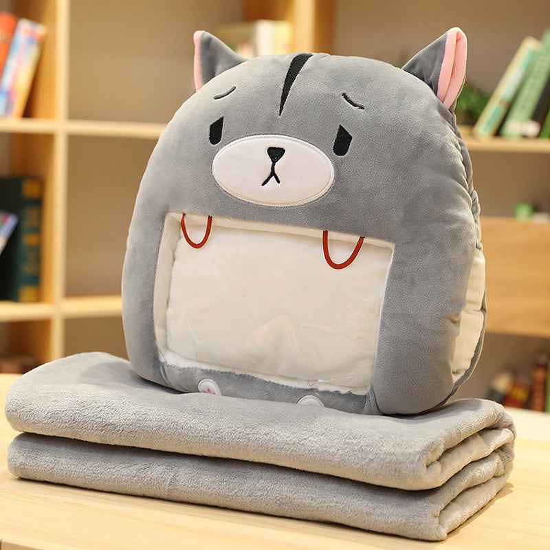 Sarah Express Multifunctional Hand Warmer Pillow with Phone Pocket & Blanket - Plush Winter Comfort Cushion Hamster