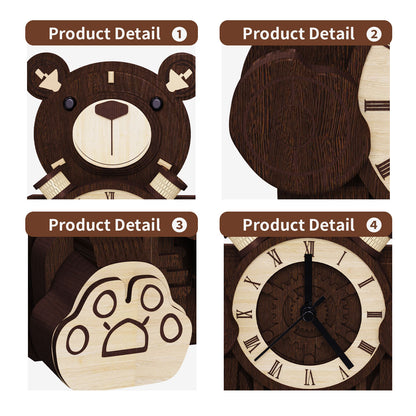 Sarah Express Cute Bear Timekeeper Clock - Decorative Desktop Timer for Home Office Bedroom
