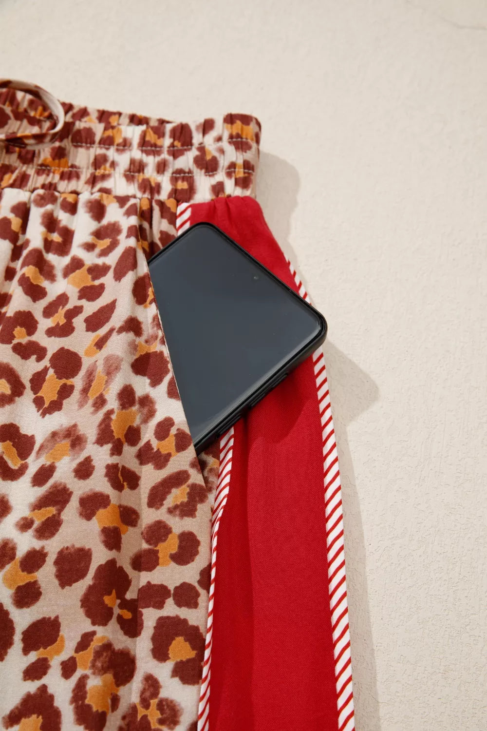 Sarah Express Women's Leopard Print Two Piece Set - Button Front Top & Pants