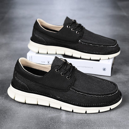 Sarah Express Men's Breathable Canvas Casual Shoes - Lightweight Lace-Up Sneakers for Everyday Wear