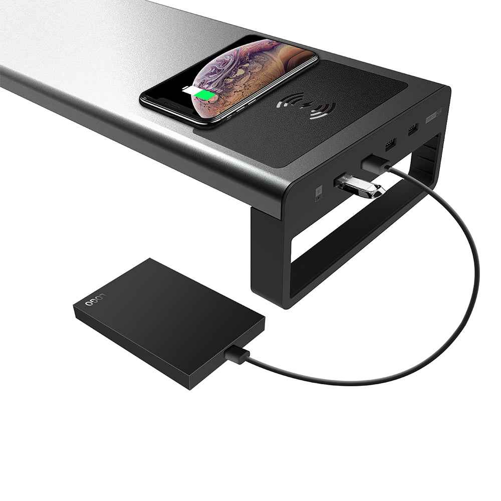Sarah Express Aluminum Wireless Charging Keyboard Stand with USB 3.0 Hub