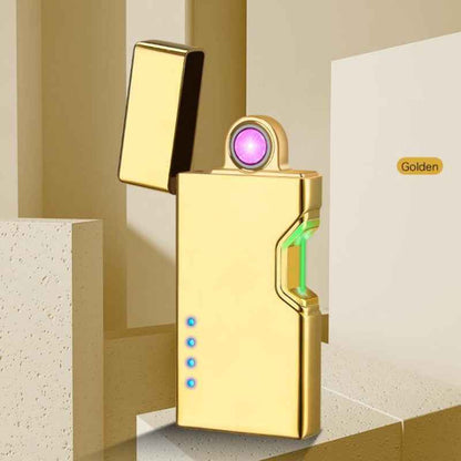 Sarah Express USB Rechargeable Electric Lighter - Windproof Infrared Sensor Flameless Arc Lighter Gold