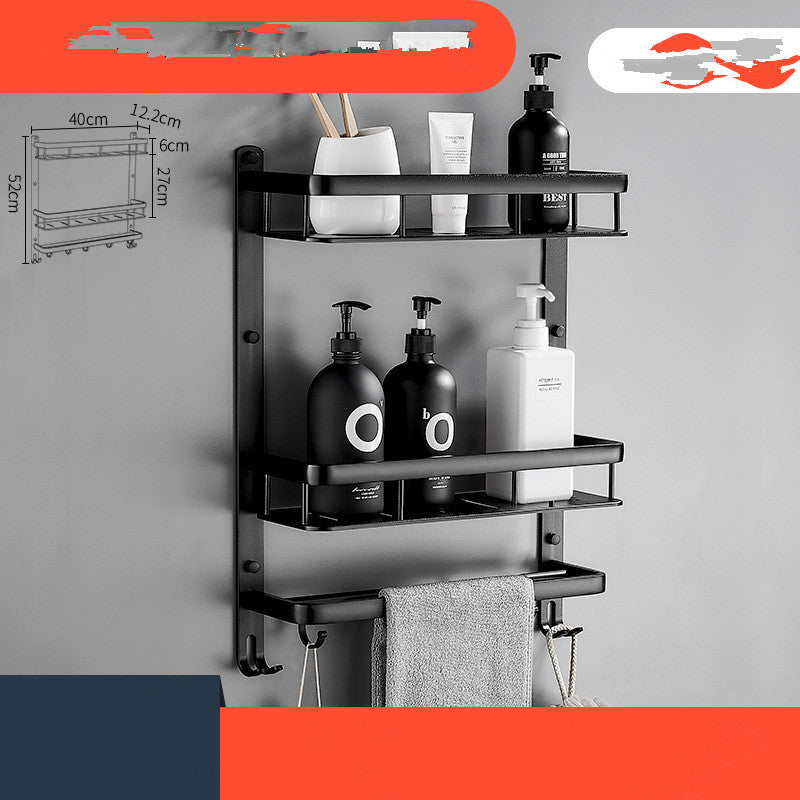 Sarah Express Modern Aluminum Bathroom Shelf Organizer - Wall Mounted Storage Rack Double layer