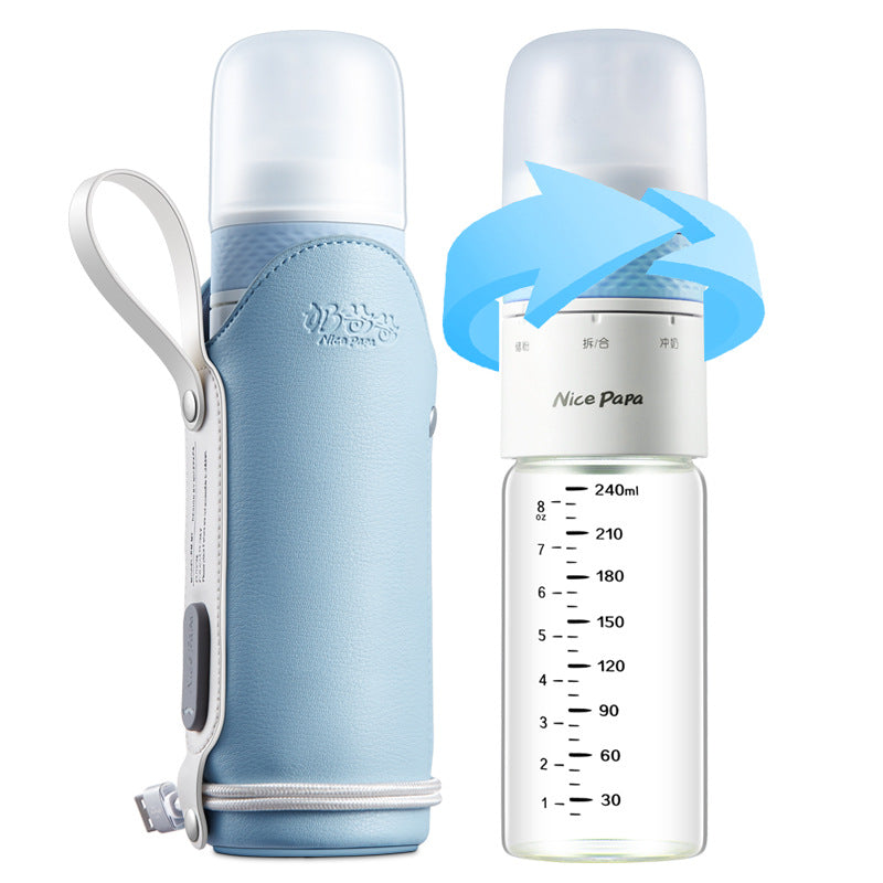 Sarah Express Thermostatic Baby Bottle USB Heated Glass 240ML Anti-Colic Wide Caliber