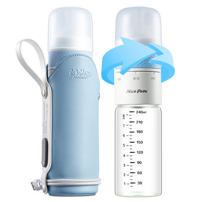 Sarah Express Thermostatic Baby Bottle USB Heated Glass 240ML Anti-Colic Wide Caliber