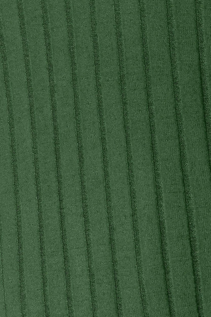 Sarah Express Women's Ribbed Round Neck Slit Knit Top