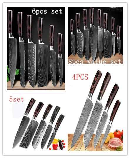 Sarah Express Professional Damascus Chef Knife Set - 7CR17 Stainless Steel Kitchen Knives 23pcs set