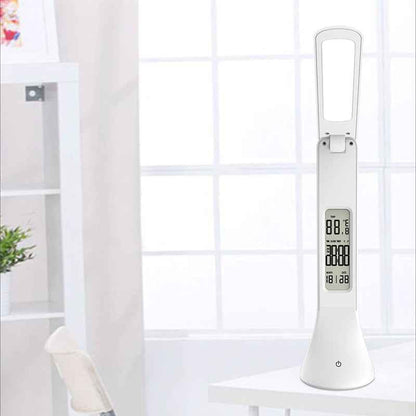 Sarah Express LED Dimmable Desk Lamp with Calendar, Alarm Clock & Temperature Display - Touch Control Reading Light
