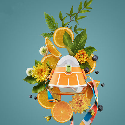 Sarah Express Kids Fruit-Shaped Water Bottle with Straw - 260ml Leak-Proof Training Cup Orange