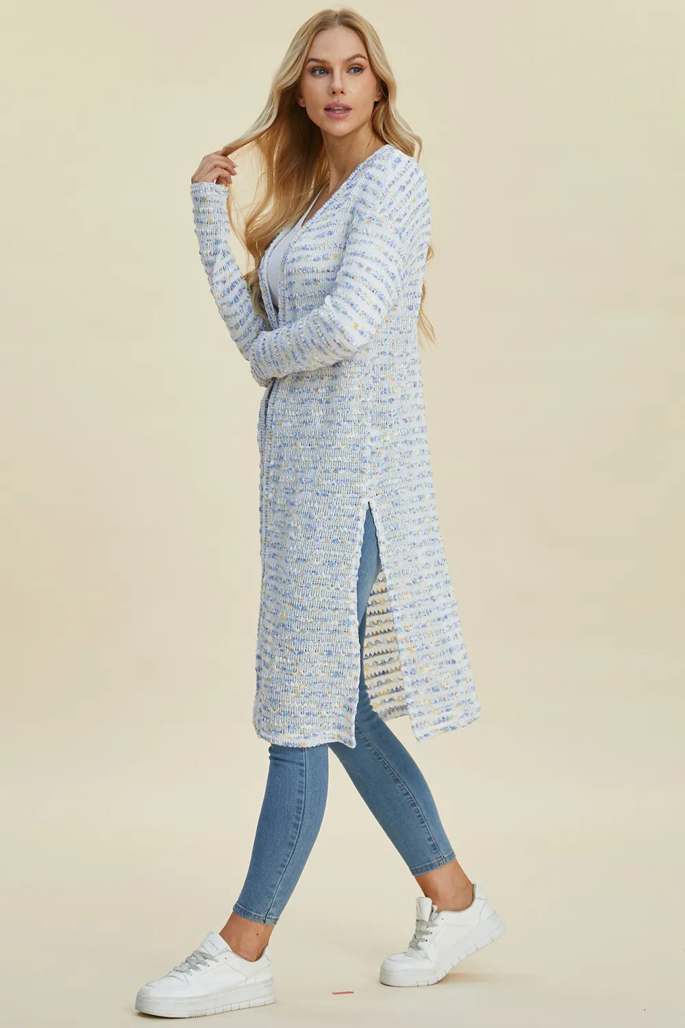 Sarah Express Women’s Plus Size Open Front Longline Cardigan Sweater
