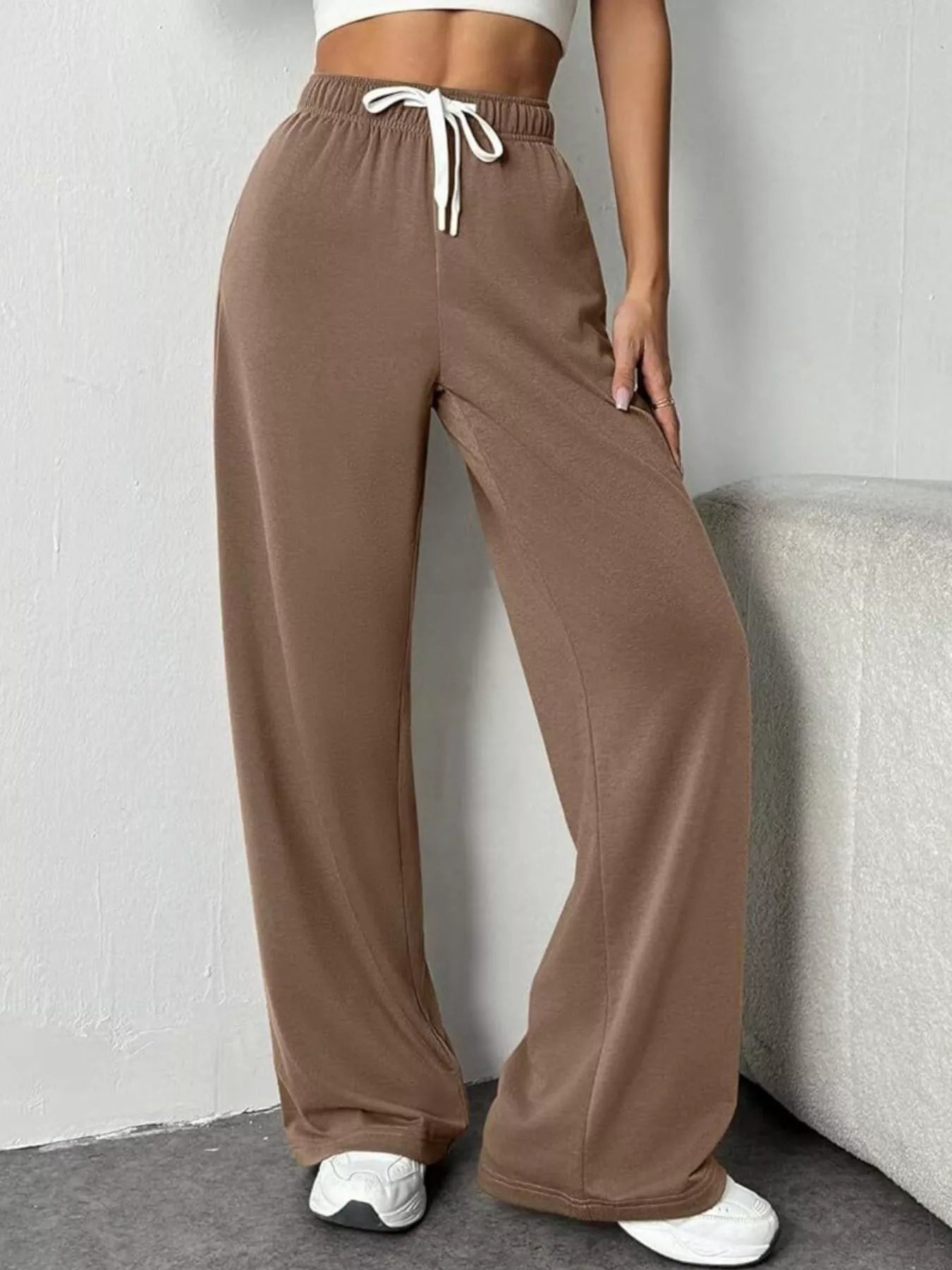 Trendsi Women's Drawstring Wide Leg Pants