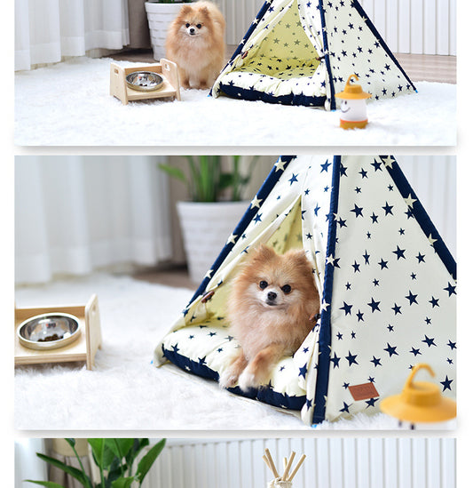Sarah Express Portable Washable Pet Teepee Tent - Dog Bed Cat House Indoor Outdoor