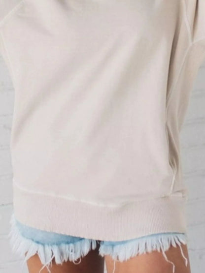 Sarah Express Women's Crew Neck Raglan Sleeve Sweatshirt - Casual Pullover Top