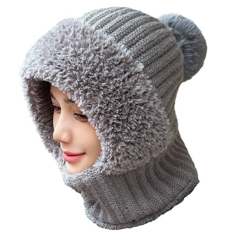 Sarah Express Women's Multifunctional Hat Scarf Combo Winter Windproof Neck Warmer Dome Crown