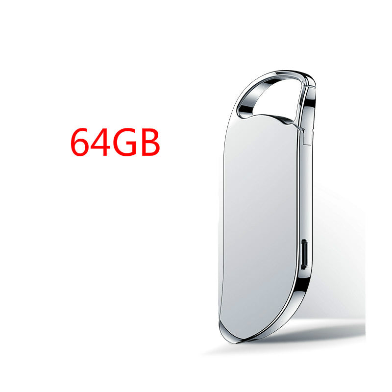 Sarah Express Digital Voice Recorder Keychain - Voice Activated Recording Device with MP3 Player Sliver 64GB