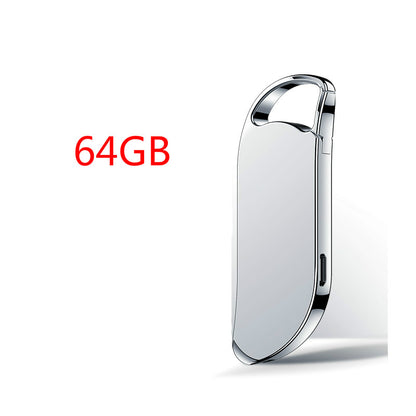 Sarah Express Digital Voice Recorder Keychain - Voice Activated Recording Device with MP3 Player Sliver 64GB